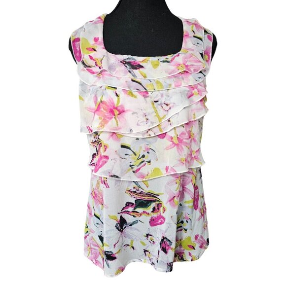 Women's Floral Sleeveless Pullover Top, Size M - Picture 2 of 14
